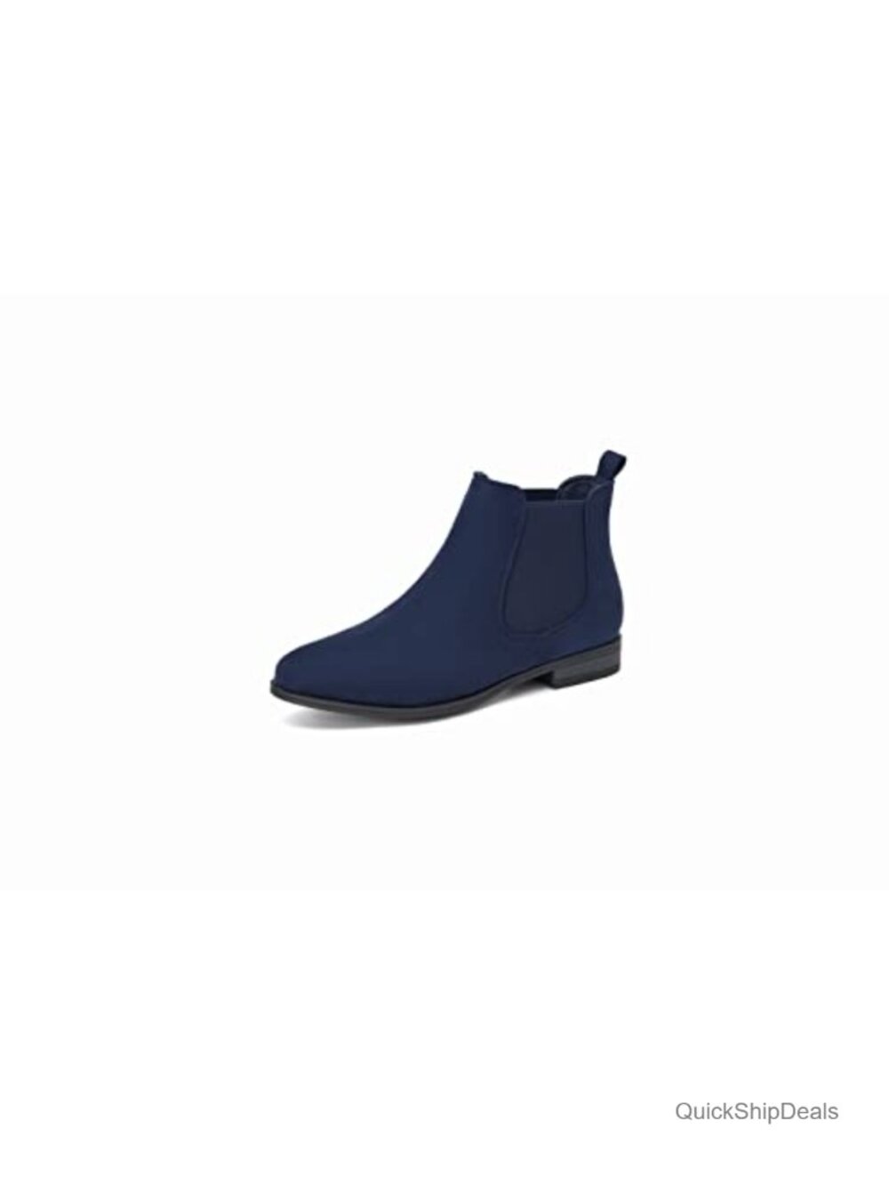 Faux Suede Slip On Ankle Boot Low Heel Elastic Chelsea Bootie